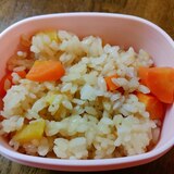 【IH】鍋で薩摩芋とニンジンの炊き込みご飯